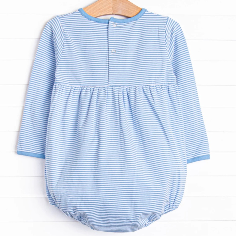 Stitchy Fish 6M Blue Striped Airplane Baby Romper - Picture 8 of 9